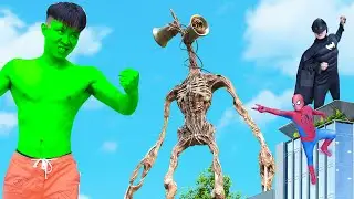 Hulk, Spider-Man, BatMan Vs Siren Head - BigGreenTV