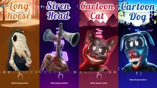 Long Horse vs Siren Head vs Cartoon Cat vs Cartoon Dog - Tiles Hop