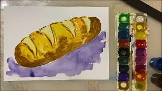 Рисуем батон с детьми 6 - 7 лет