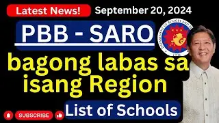 PBB SARO Latest Updates List of Schools