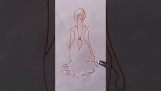 How to draw a girl #art #drawing #outline #artandcraft #shorts