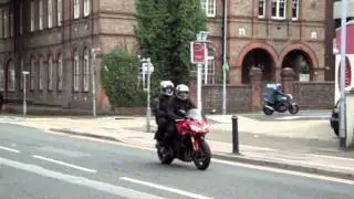 Motorbikes and cars leaving Brighton London road (A23)