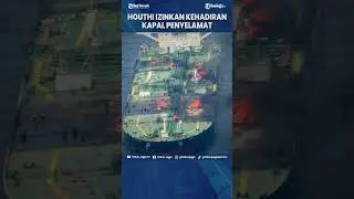 KAPAL TANKER BERISI 150 RIBU TON MINYAK MENTAH TERBAKAR USAI DISERANG DI LAUT MERAH #Shorts