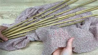 Look What I Made With Scarf Fabric and Bamboo Sticks! Recycle.