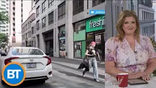 WATCH: Toronto driver mistakes sidewalk for a street