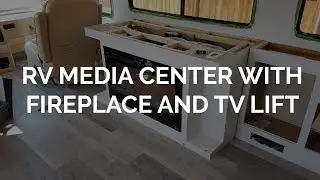 RV Media Center with Fireplace and TV Lift