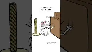 Eu mimando minha gata pet -  meme animado #shorts