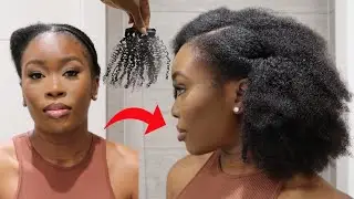 Hair Transformation! NO Wig, NO GLUE, NO ADHESIVE | Natural Clip Ins on short 4C Hair | Curls Queen