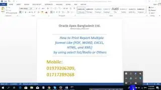 How to Print Report Multiple format (PDF, WORD, EXCEL, HTML, and XML)  by using select list
