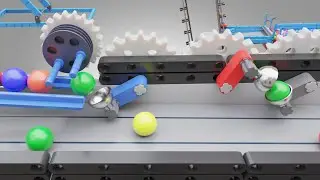 Colorful Balls Marble Run Loop animation - LEGO Style V 05