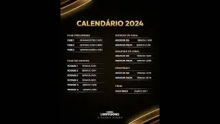 Calendário 2024 da CONMEBOL Libertadores. 