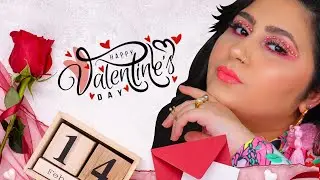 Romantic Valentine's Day Makeup Look...Cut Crease With Pearl Details l February 2020 l Sharo Khan