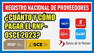 ¿Cómo pagar RNP 2023? |Registro Nacional de Proveedores del Estado OSCE