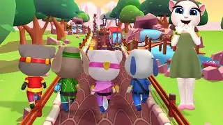 Talking Tom Hero Dash🌍🌈& Squid Doll Angela~ DRAGONLAND get 20 super jumps Hero's