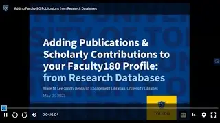 Adding Faculty180 Publications from Research Databases