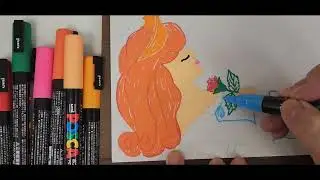 How to draw sleeping beauty using Posca markers #howtodraw  #howtodraweasy