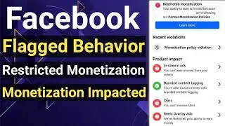Restricted Monetization Problem on Facebook | Flagged Behavior Facebook | Monetization Impacts Fb