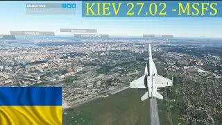 Gamers showing support to Ukraine gathering in Microsoft Flight Simulator - flight over Kiev