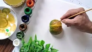 🎨 Half Painted 🍊 Half Real | Hyper Realistic Orange Painting!|#art #artbox #orange #fruitart 