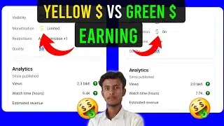 YouTube Earnings Yellow Dollar VS Green Dollar|| youtube income per 1,000 views || youtube earnings
