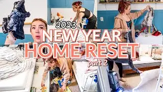 NEW YEAR HOME RESET part 2✨2023 MESSY HOUSE CLEANING MOTIVATION | CLEAN WITH ME DECLUTTER + ORGANIZE