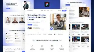 Landing Page Design in Figma – Modern E-Learning Website UI (2025)