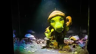 We made this tiny little alligator diorama in epoxy resin.
