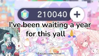 Rolling in the Sanrio gacha banner ☆ || 210k crystals saved