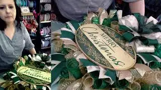 Come learn to make a Stunning Christmas Green and Gold  wreath with me!