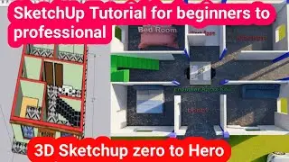 sketchup Tutorial for Beginners to professional|3D house design kaise banean|small size house design