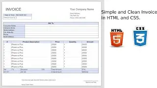 Print Ready Invoice in HTML and CSS..