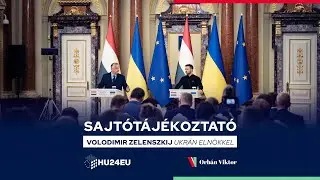 Kijev. Sajtótájékoztató Volodimir Zelenszkij ukrán elnökkel.