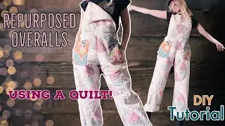 VINTAGE QUILT REWORK | OVERALLS | SUMMER UPCYCLE IDEAS | DIY SEWING