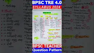 BPSC TRE 4.0 Topic wise Syllabus 