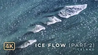 ICE FLOW (Part 2) – Ice Floes on Þjórsá River in Iceland (4K Drone)