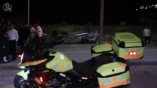 רכב התהפך בנהר הדן בבית שמש כתוצאה מהחלקה
