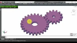 How to make a scaled copy of a gear with AutoCAD