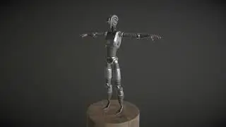Robototron Humanoid Robot Avatar Turntable Demo - Tempered Metal Skin