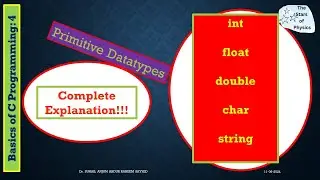 Basics of C Programming: 4 Primitive Datatypes in C (int, float, double, char, string) with examples