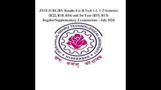 JNTUH RC/RV Results For B.Tech 1-1, 1-2 Semester (R22, R18, R16)