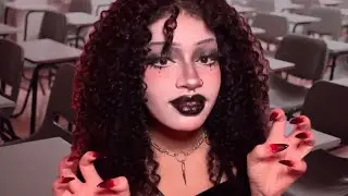 Goth Girl in the Back of the Class Has a Crush on You!🖤 Wlw ASMR Roleplay, Makeup Application