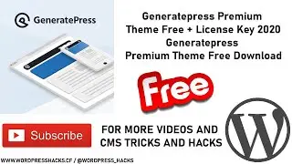 Generatepress Premium Theme Free + License Key 2020| Generatepress Premium Theme Free Download