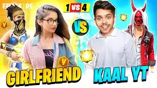 V Badge Cute Girls Challenge Kaal YT - 1 Vs 4 | She Got Angry😡| GARENA FREE FIRE