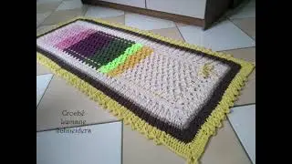 Fiz esse tapete pra mim usando sobras de barbantes