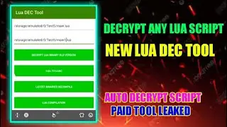Decrypt Lua Script | Lua Dec Tool | How To Decrypt Lua Script | Lua Script Decrypt  Kase Kare |
