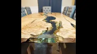 Making transparent resin river dining table