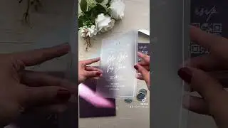 Elegant Silver Foil Printed Acrylic Weddinmg İnvitation with Purple Envelope 💜💍