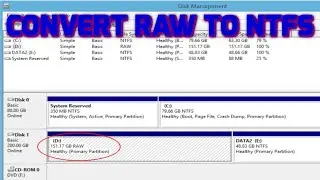 How to convert an raw drive to NTFS in windows