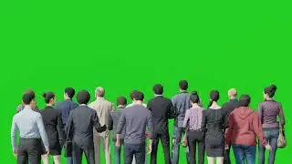 Crowd Peoples Green Screen l People Standing Green Screen l HD