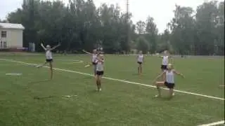 Выступление гимнасток ДЮСШ "Квант" на стадионе Труд (Ч1)